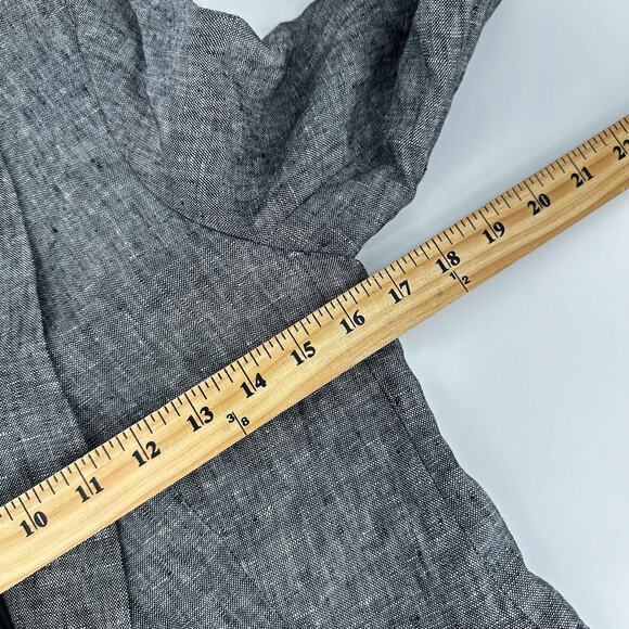J. Crew Black Chambray Linen Blazer Gray Size 0 One Button - Picture 10 of 10